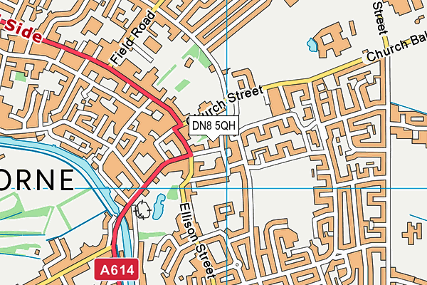 DN8 5QH map - OS VectorMap District (Ordnance Survey)