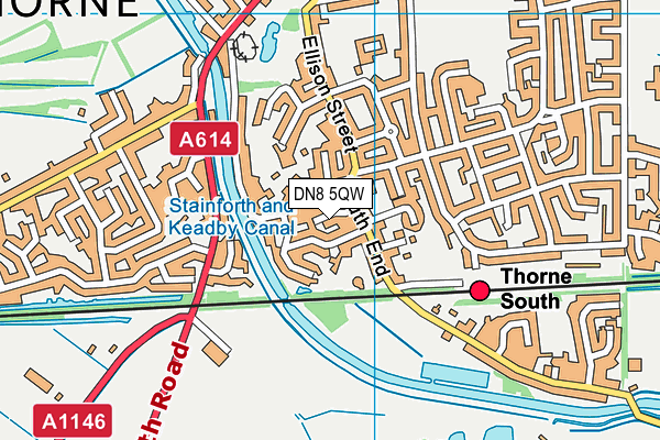 DN8 5QW map - OS VectorMap District (Ordnance Survey)