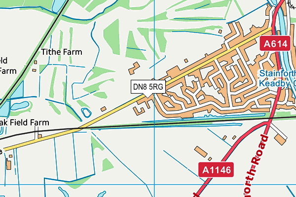 DN8 5RG map - OS VectorMap District (Ordnance Survey)