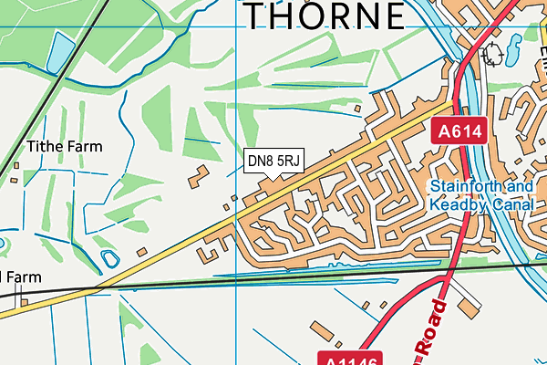Thorne Golf Club map (DN8 5RJ) - OS VectorMap District (Ordnance Survey)