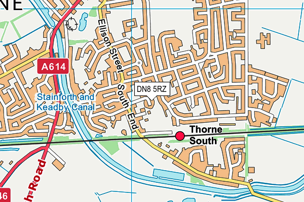 DN8 5RZ map - OS VectorMap District (Ordnance Survey)