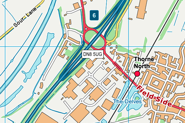 DN8 5UG map - OS VectorMap District (Ordnance Survey)