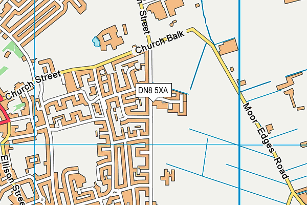 DN8 5XA map - OS VectorMap District (Ordnance Survey)