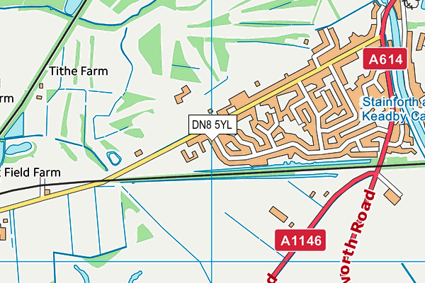 DN8 5YL map - OS VectorMap District (Ordnance Survey)