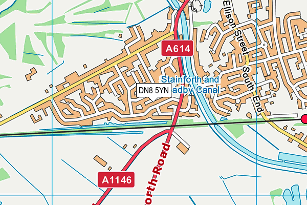 DN8 5YN map - OS VectorMap District (Ordnance Survey)