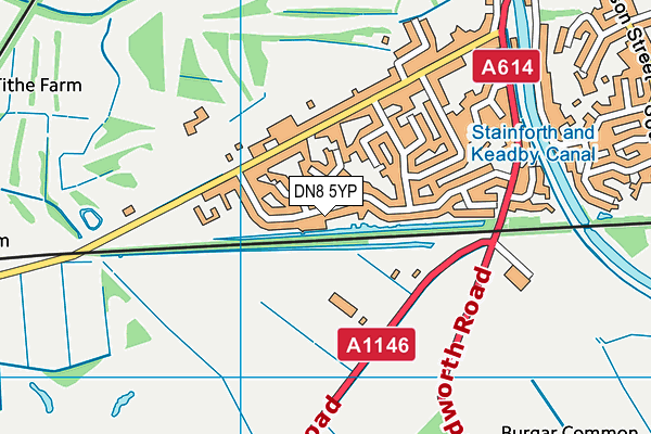 DN8 5YP map - OS VectorMap District (Ordnance Survey)
