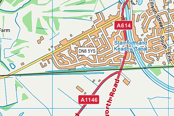 DN8 5YS map - OS VectorMap District (Ordnance Survey)