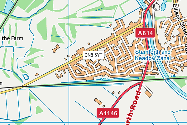 DN8 5YT map - OS VectorMap District (Ordnance Survey)