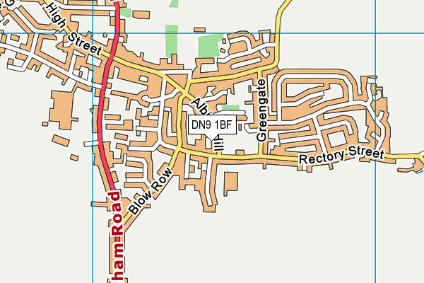 DN9 1BF map - OS VectorMap District (Ordnance Survey)