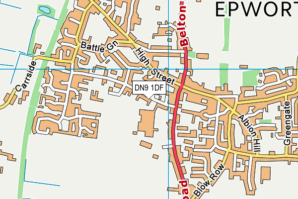 DN9 1DF map - OS VectorMap District (Ordnance Survey)