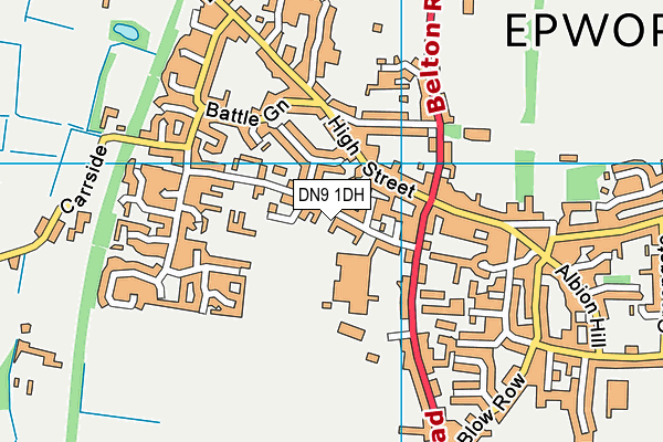 DN9 1DH map - OS VectorMap District (Ordnance Survey)