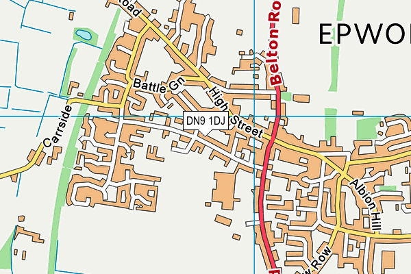 DN9 1DJ map - OS VectorMap District (Ordnance Survey)