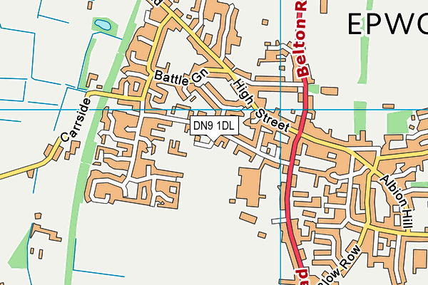 DN9 1DL map - OS VectorMap District (Ordnance Survey)