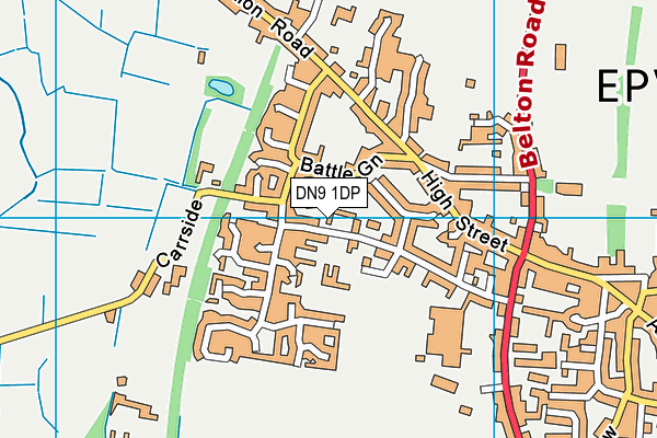 DN9 1DP map - OS VectorMap District (Ordnance Survey)