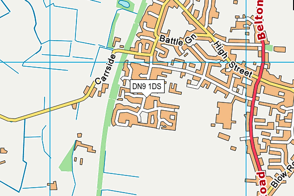 DN9 1DS map - OS VectorMap District (Ordnance Survey)