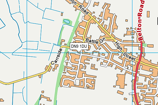 DN9 1DU map - OS VectorMap District (Ordnance Survey)