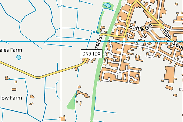 Carrside Playing Field map (DN9 1DX) - OS VectorMap District (Ordnance Survey)