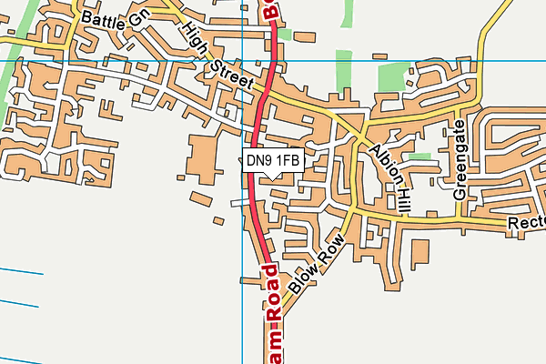 DN9 1FB map - OS VectorMap District (Ordnance Survey)