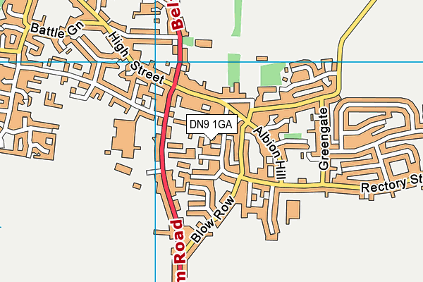 DN9 1GA map - OS VectorMap District (Ordnance Survey)