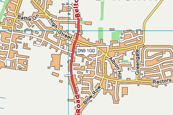 DN9 1GD map - OS VectorMap District (Ordnance Survey)