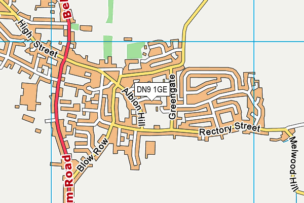 DN9 1GE map - OS VectorMap District (Ordnance Survey)