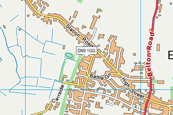 DN9 1GG map - OS VectorMap District (Ordnance Survey)