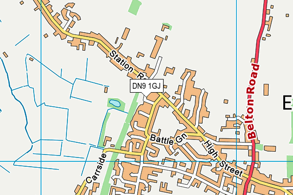DN9 1GJ map - OS VectorMap District (Ordnance Survey)