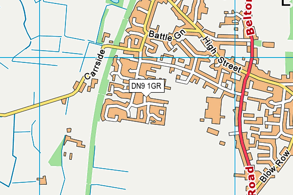 DN9 1GR map - OS VectorMap District (Ordnance Survey)