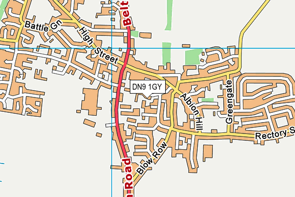 DN9 1GY map - OS VectorMap District (Ordnance Survey)