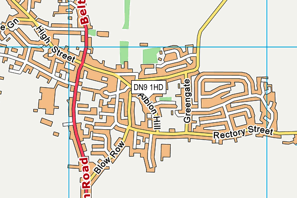 DN9 1HD map - OS VectorMap District (Ordnance Survey)