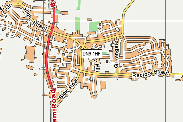 DN9 1HF map - OS VectorMap District (Ordnance Survey)