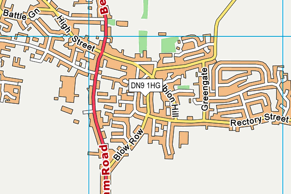 DN9 1HG map - OS VectorMap District (Ordnance Survey)
