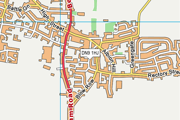 DN9 1HJ map - OS VectorMap District (Ordnance Survey)