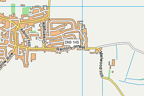 DN9 1HS map - OS VectorMap District (Ordnance Survey)