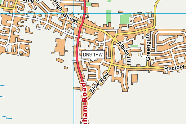 DN9 1HW map - OS VectorMap District (Ordnance Survey)