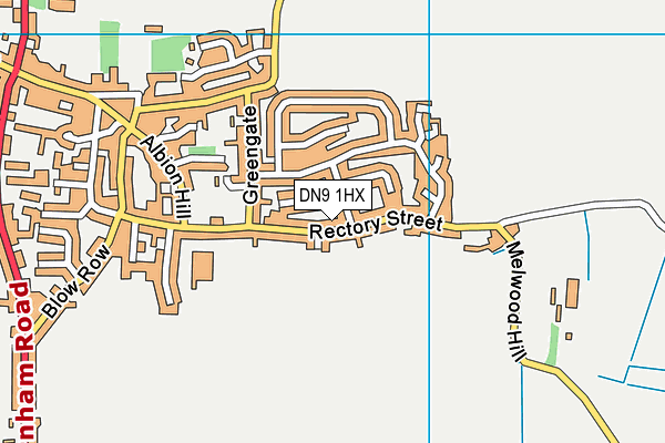 DN9 1HX map - OS VectorMap District (Ordnance Survey)