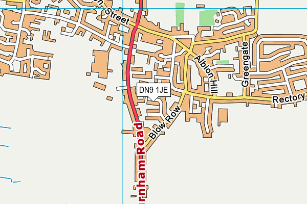 DN9 1JE map - OS VectorMap District (Ordnance Survey)