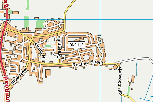 DN9 1JF map - OS VectorMap District (Ordnance Survey)