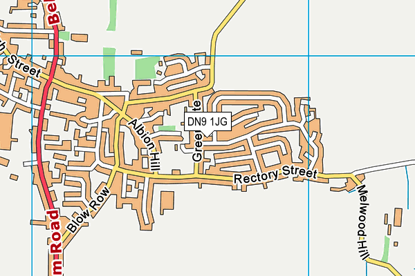 DN9 1JG map - OS VectorMap District (Ordnance Survey)