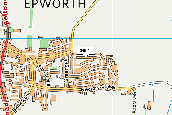 DN9 1JJ map - OS VectorMap District (Ordnance Survey)