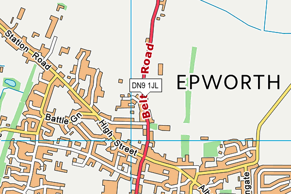 DN9 1JL map - OS VectorMap District (Ordnance Survey)