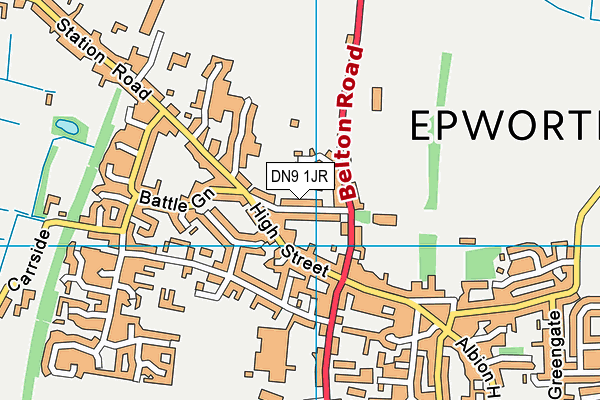 DN9 1JR map - OS VectorMap District (Ordnance Survey)