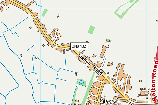 DN9 1JZ map - OS VectorMap District (Ordnance Survey)