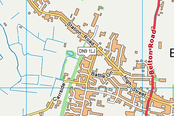 DN9 1LJ map - OS VectorMap District (Ordnance Survey)