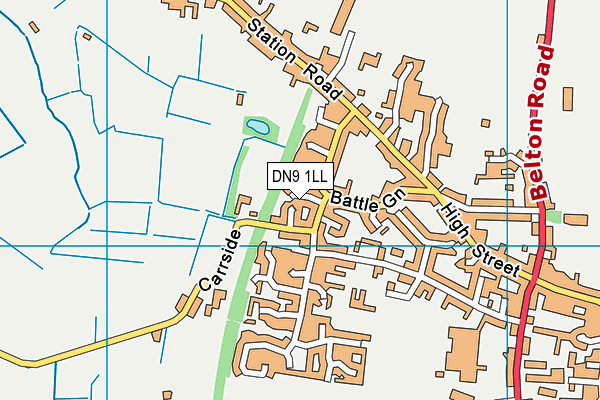 DN9 1LL map - OS VectorMap District (Ordnance Survey)