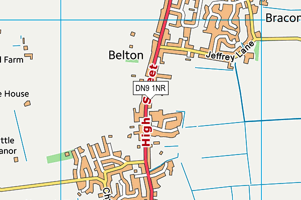 Belton Playing Field map (DN9 1NR) - OS VectorMap District (Ordnance Survey)