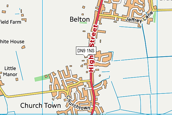 DN9 1NS map - OS VectorMap District (Ordnance Survey)