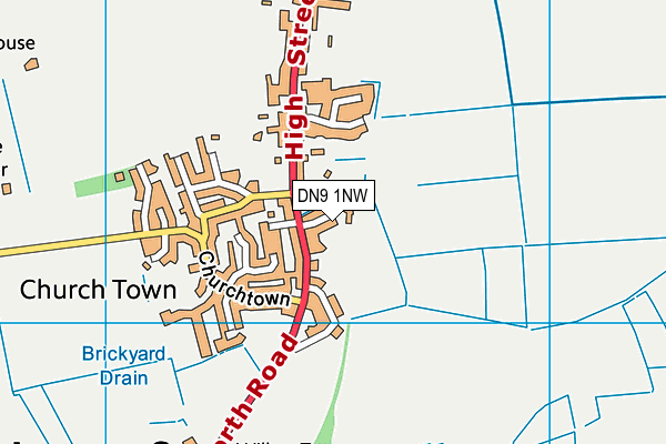 DN9 1NW map - OS VectorMap District (Ordnance Survey)