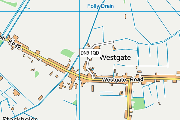 DN9 1QD map - OS VectorMap District (Ordnance Survey)