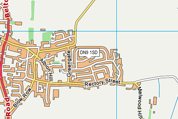 DN9 1SD map - OS VectorMap District (Ordnance Survey)